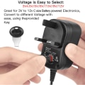 Miniatyrbild 3 av 11: Dummy Battery Eliminators 3V-12V Justerbar power för LED-ljus Byt ut 2-8st 1,5V LR14 AM2 C batteri UK