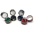 Miniatyrbild 5 av 11: PU Läder Ring Box Lyx Smycken Ring Boxar Smycken Förvaring för Case för Förlovning Förlovning Bröllop Bröllopsdag Red