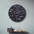 Miniatyrbild 2 av 11: Matteväggklocka Matematiska ekvationer och notationer Matematik Svarta tavla Nördvägg Utbildningsklocka Skola Klassrum null - A