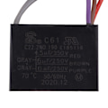 Miniatyrbild 6 av 9: CBB61 Takfläktkondensator 4,5uf+6uf+6uf 5-ledare 250V 5-växlad startkondensator