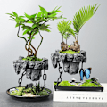 Miniatyrbild 2 av 11: Järnkedja upphängd blomkruka Dekorativ blomkruka Containerprydnader för hemskola kontor sovrum dekoration 5