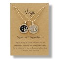 Miniatyrbild 1 av 11: 2st 12 Constellation Mynt Kedja Kort Halsband Dag Natt Choker Halsband Par Jubileum Vänskap Smycken Present null - 8 Virgo