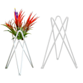 Miniatyrbild 4 av 11: Luftväxthållare Metall Blomkrukställ Geometriskt järn Tillandsia Display Art White