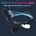 Miniatyrbild 2 av 11: Mini SFF-8087 36P till 4 SATA-kabel 90 grader Målhårddisk Datakabelbyte 12Gbps hårddiskdata Enkel att använda B