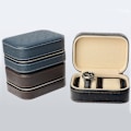 Miniatyrbild 4 av 11: Microfiber Läder Watch Box Bärbar Watch Storage Box Europeisk Watch Box Mekanisk Watch Storage Box Watch Box Black - Watch ring bit
