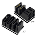 Miniatyrbild 3 av 11: 90/180 graders vinklad dubbeldäck SATA 6GB 7-stift hona till 7 stift hane-adapter för stationära datorer moderkort moderkort null - B