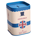Miniatyrbild 6 av 11: Söt Spargris Metal Square London Gentleman Plåt Pengar Spara för Case null - 3