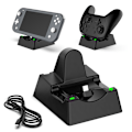 Miniatyrbild 8 av 10: Laddningsdocka för Switch/Lite/Joy-Con/ PRO Compact Charger Stand Station med LED-indikator och typ C laddningskabel