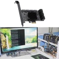 Miniatyrbild 2 av 8: Mining Riser 10 portar PCIE SATA Card PCI för Express SATA 3.0 Controller PCIE till SATA3 expansionskort PCI E X4 X1 6Gbps X1