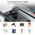 Pikkukuva 4 / 8: 200W Auton tehoinvertteri 12V - 220V USB 5V Autolaturisovitin kannettavalle tietokoneelle