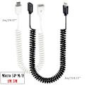 Miniatyrbild 3 av 9: Mikro- USB kabel, hona till hane förlängningsladdningssladd Datatråd Signalstabilitet Överföringslinje 100cm/300cm Black 1m