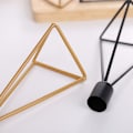 Miniatyrbild 7 av 11: 2 delar järnljusstakar för hembröllop Geometrisk ljusstakehållare för hemmafest Bar Café Hotell middagsbord Gold S