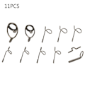 Miniatyrbild 11 av 11: 11 stycken flugspöguide set fiskespets reparationssats hård orm guide spets krok kast spö guide fiske reparation kit Gun Color