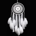 Miniatyrbild 5 av 11: Handgjorda fjäder Wind Chime Makrame Drömfångare Ornament Vägghängande dekor null - MS6133C black