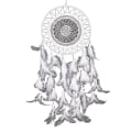 Miniatyrbild 6 av 11: Handgjorda fjäder Wind Chime Makrame Drömfångare Ornament Vägghängande dekor null - MS6133C black