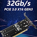 Miniatyrbild 2 av 11: för M.2 X16 till 4X NVME PCIE3.0 GEN3 X16 till 4xNVME för RAID-kort PCI-E VROC-KORT för RAID Hyper för M.2X16 M2X16 4X X4 NV