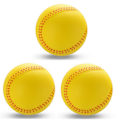 Miniatyrbild 4 av 11: Mjuka basebollar, PU-läder Elastisk Mjuk Solid Träning Slitstark Base Ball Batting Träning Softball för Bat Hit Yellow 9cm
