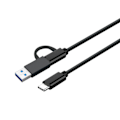 Miniatyrbild 7 av 10: USB till USB C-kabel 2 i 1 USB3.0 USB A/C till C Snabbladdningskabel USB Typ C till Typ C Laddningssladd 10 Gbps Data Sync