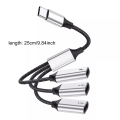 Miniatyrbild 5 av 11: USB C Hub 3 i 1 Typ C USB2.0 Adapter Splitter med 60W power OTG-port Snabb dataöverföring och laddning 2 Type C 1 USB