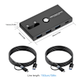 Miniatyrbillede 5 af 7: Type C og USB 3.0 Switcher til Dobbelt Computer Enhed Deling USB A Type C