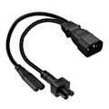 Miniatyrbild 3 av 5: IEC320 C14 till IEC320 C5+IEC320 C7 AC-strömadapterkabel, 3 anslutningar hane till hona power