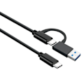 Miniatyrbild 8 av 10: USB till USB C-kabel 2 i 1 USB3.0 USB A/C till C Snabbladdningskabel USB Typ C till Typ C Laddningssladd 10 Gbps Data Sync
