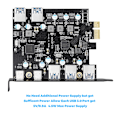 Miniatyrbild 3 av 7: PCI-e USB3.0-kort 7 portar Typ C (2) Typ A (5) med FL1100-chip utan extra power för stationär dator