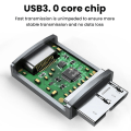 Miniatyrbild 7 av 11: USB C till Micro B Adapter Höghastighetsdataöverföring, aluminiumkonstruktion, Typ-c till USB3.0 Micro B Adapter Converter Silver