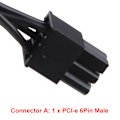 Miniatyrbild 5 av 8: 6-stift Sata Power Extension hårddiskkabel 1 hane till 4 hona splitteradapter