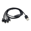 Miniatyrbild 1 av 9: 4-i-1 USB hane till Micro USB hane Laddningskabel Micro USB splitterkabel Totalt 1 meter lång 75 cm huvudledning 25 cm grenledning Black