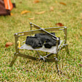 Miniatyrbild 2 av 11: Utomhuscamping Mini Campfire Fire Pit Rack Rostfritt stål hopfällbart mesh Mesh large