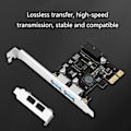 Miniatyrbild 5 av 7: PCI-E till 2-portar USB 3.0 expansionskort PCI för Express Desktop External Controller Adapterkort med 19-stifts power