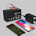 Miniatyrbild 6 av 11: Omvandlare batteriklämma 12V-24V QC3.0 USB -laddare Power 3 portar Shunt automatiskt laddning för Android