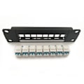 Miniatyrbild 2 av 11: 8-portars rak genom LC optisk fiberpatchpanel RJ45 nätverkskabeladapter Jack Ethernet distributionsram UTP 19"