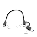 Miniatyrbild 6 av 10: USB till USB C-kabel 2 i 1 USB3.0 USB A/C till C Snabbladdningskabel USB Typ C till Typ C Laddningssladd 10 Gbps Data Sync