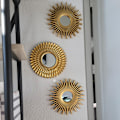 Miniatyrbild 2 av 11: Guld speglar för väggdekoration Set med 3 hängande prydnadskonsthantverksmaterial null - A