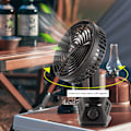 Miniatyrbillede 3 af 10: Lille Køleventilator med 3 Vindhastigheder Clip On/Bordmodel Genopladelig Mini Ventilator