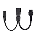 Miniatyrbild 4 av 5: IEC320 C14 till IEC320 C5+IEC320 C7 AC-strömadapterkabel, 3 anslutningar hane till hona power
