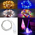 Miniatyrbild 4 av 11: Vattentät Garland Fairy String Lamp Silver Wire Nattljus USB driven för 3m C