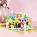 Miniatyrbild 2 av 11: 3D för pop up-kort Glad påsk gratulationskort kaninvykort med kuvert Gi null - B