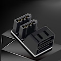 Miniatyrbild 5 av 11: 90/180 graders vinklad dubbeldäck SATA 6GB 7-stift hona till 7 stift hane-adapter för stationära datorer moderkort moderkort null - B