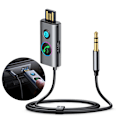 Miniatyrbillede 2 af 8: Bil Bluetooth 5.3 Transmitter 3.5mm Trådløs Lydadapter til Musikstreaming