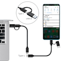 Miniatyrbild 3 av 10: USB till USB C-kabel 2 i 1 USB3.0 USB A/C till C Snabbladdningskabel USB Typ C till Typ C Laddningssladd 10 Gbps Data Sync