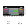 Miniatyrbild 6 av 11: Coolmoon ARGB Controller Fläkt för Smart Remote Control 4Pin PWM 3Pin ARGB Cooling för PC för Case Chassis Radiator Black
