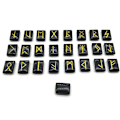 Miniatyrbild 8 av 11: 25 st Svarta Obsidian Rune Stones Set med graverad Elder Futhark Alphabet Crystal Meditation Divination Art Witchcraft Black