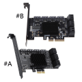Miniatyrbild 7 av 8: Mining Riser 10 portar PCIE SATA Card PCI för Express SATA 3.0 Controller PCIE till SATA3 expansionskort PCI E X4 X1 6Gbps X1