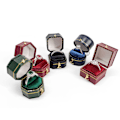 Miniatyrbild 4 av 11: PU Läder Ring Box Lyx Smycken Ring Boxar Smycken Förvaring för Case för Förlovning Förlovning Bröllop Bröllopsdag Red