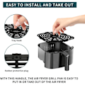 Miniatyrbild 5 av 9: 2-pack Food Safty Air Fryer Plattbyte Grill Pan Air Fryer bricka Metallmaterial för Instant Vortex 6QT Air Fryers