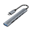Miniatyrbild 1 av 10: USB Hub 3.0, 5 i 1 typ C dockningsstation med 65W PD-laddning och aluminiumlegeringskropp för Windows, för Mac, Linux