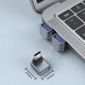 Miniatyrbild 5 av 11: USB 3.0 hona till typ C hane 90 graders rät vinkel förlängningsadapter USB C Uppåt nedåt OTG-kontakt för bärbar dator Grey